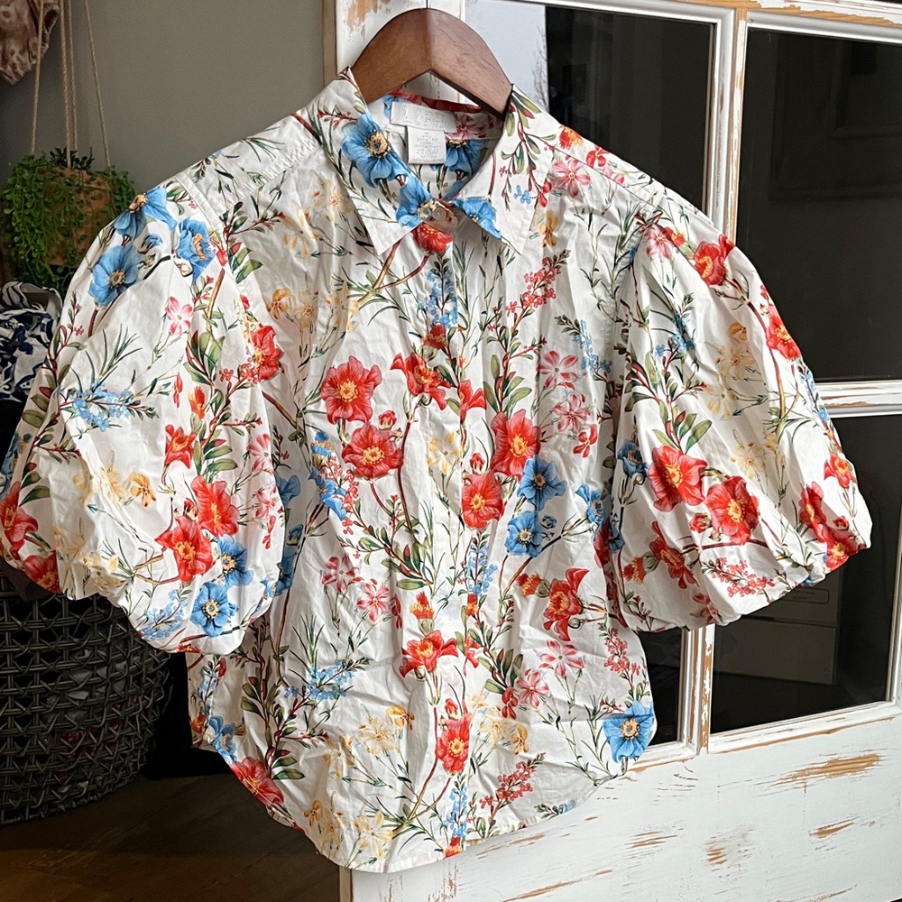 Floral Puff Sleeve Women’s Shirt